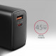 Зарядное устройство для AXAGON 1xUSB QC4.0 + 1xUSB-C PD45W PPS black (ACU-PQ45)