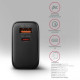 Зарядное устройство для AXAGON 1xUSB QC4.0 + 1xUSB-C PD45W PPS black (ACU-PQ45)