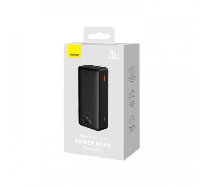 Батарея універсальна Baseus Airpow 30000mAh 20W PD\/3.0, QC\/3.0, black (PPQD090101)