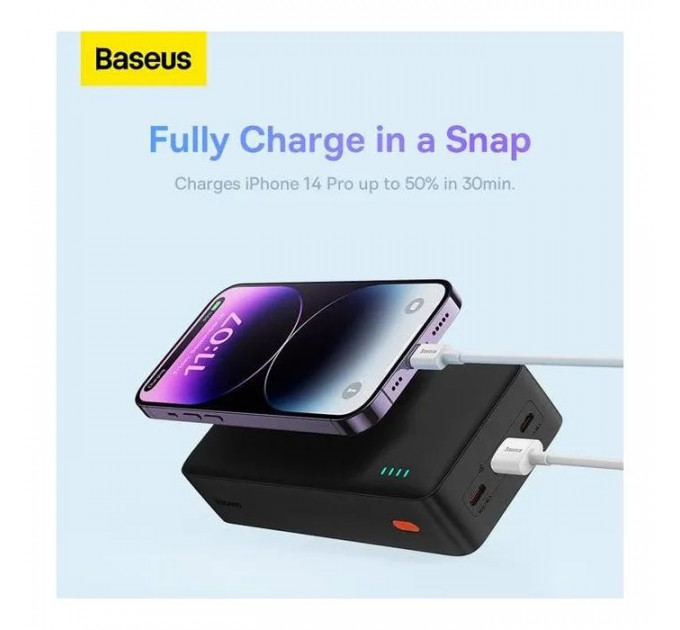 Батарея універсальна Baseus Airpow 30000mAh 20W PD\/3.0, QC\/3.0, black (PPQD090101)