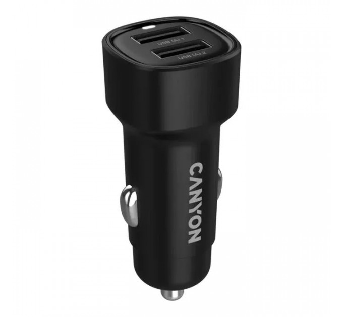 Зарядний пристрій Canyon 2xUSB 24W black (CNE-CCABR2AA) Зарядний пристрій Canyon 2xUSB 24W black (CNE-CCABR2AA)