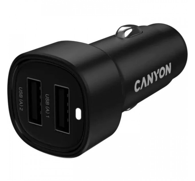 Зарядний пристрій Canyon 2xUSB 24W black (CNE-CCABR2AA)