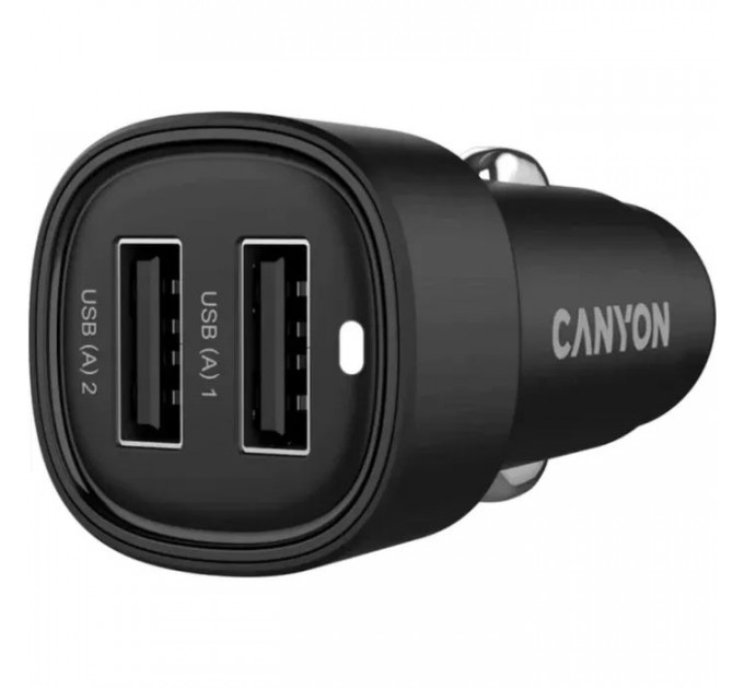 Зарядний пристрій Canyon 2xUSB 24W black (CNE-CCABR2AA)