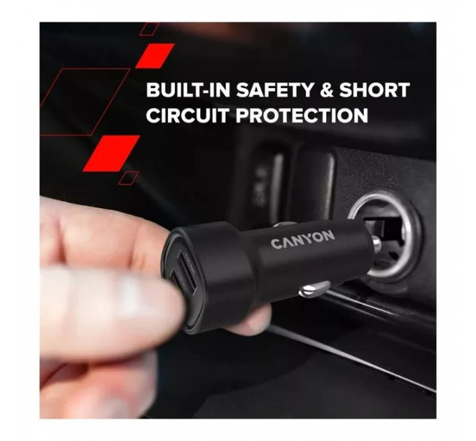 Зарядний пристрій Canyon 2xUSB 24W black (CNE-CCABR2AA)