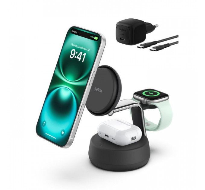 Зарядний пристрій Belkin UltraCharge Pro Wireless 3-in-1 25W charcoal (WIZ040KQCH) Зарядний пристрій Belkin UltraCharge Pro Wireless 3-in-1 25W charcoal (WIZ040KQCH)