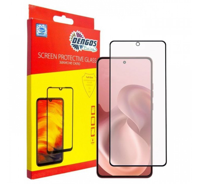 Скло захисне Dengos Full Glue Motorola G86 5G Black (TGFG-422)
