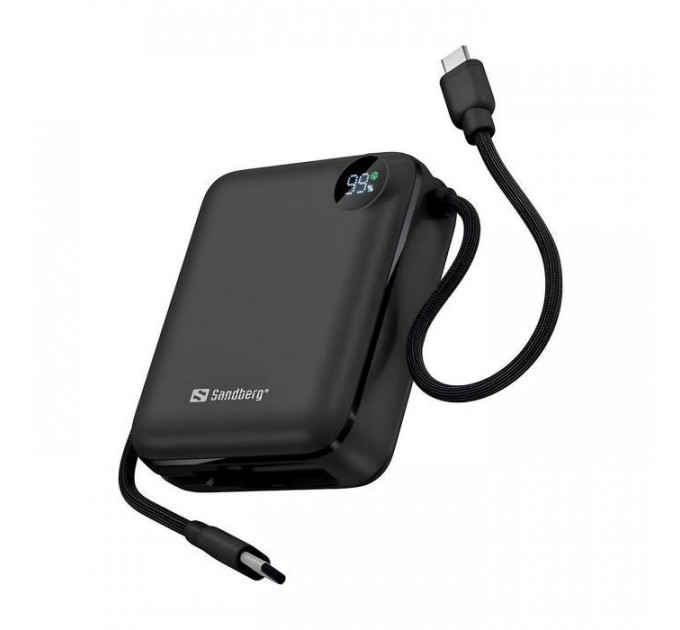 Батарея універсальна Sandberg 10000mAh PD\/3.1\/20W, QC\/3.0, USB-C In\/Out, with 2 cables USB-C (421-26)