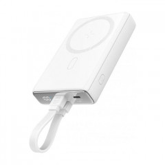 Батарея універсальна JOYROOM Magnetic Wireless 10000mAh 20W QC, USB-C In\/Out White (JR-PBM01 \/ 6941237112545)