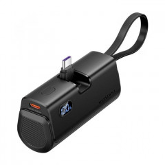 Батарея універсальна VENTION 4800mAh 22,5W PD, USB-C In\/Out, LED display, with built-in USB-C cable Black (FHQB0)