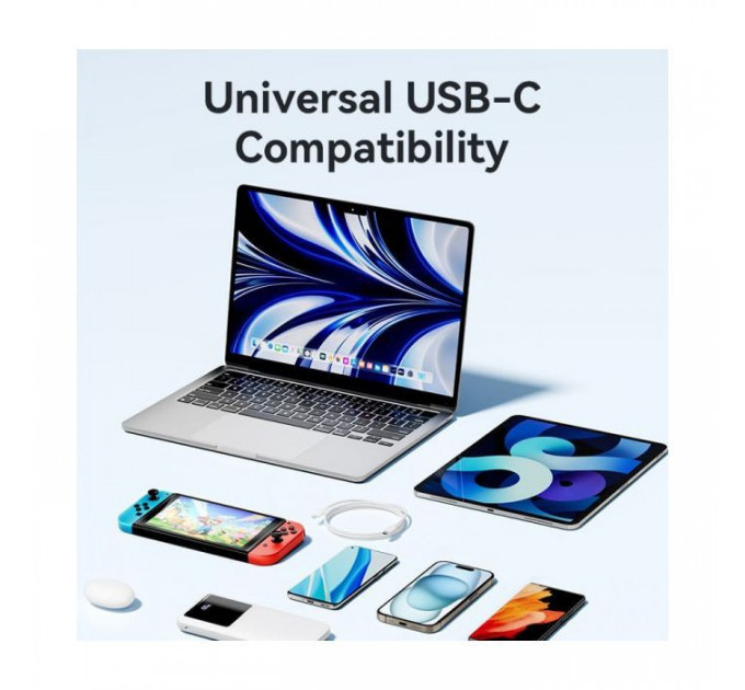 Дата кабель USB-C to USB-C 1.0m 60W white VENTION (TRCWF)