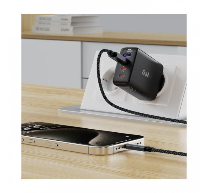 Дата кабель USB 2.0 AM to USB-C 1.2m 60W black Acefast (6974316284482)