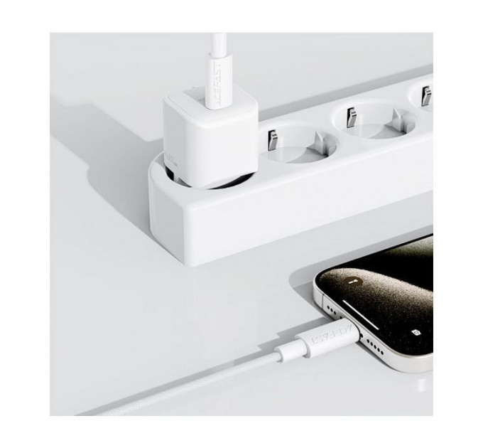 Дата USB-C кабель USB-C 1.2m 3A white Acefast (6974316284253)