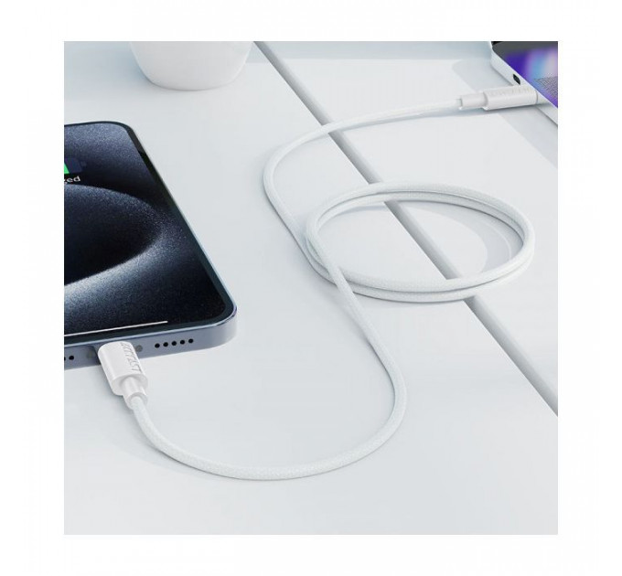 Дата USB-C кабель USB-C 1.2m 3A white Acefast (6974316284253)