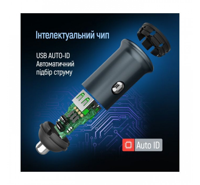 Зарядное устройство для ColorWay USB-C PD30W + USB QC3.0 car adapter (CW-CHA065PD-GR)