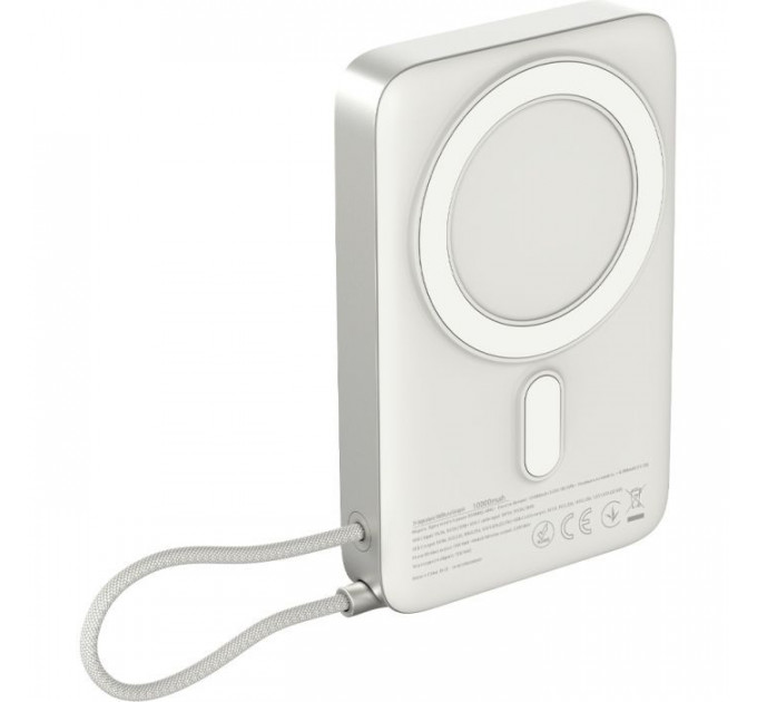 Батарея універсальна Sigma X-power SI10A8QL-MAG silver 10000mAh, Magnetic wireless 15W, charge iWatch, PD+QC, 22,5W max (4827798161012)