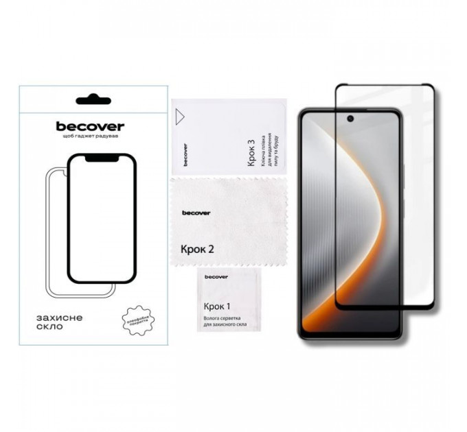 Скло захисне BeCover Tecno Spark 40 4G (KM5) Black (714922)