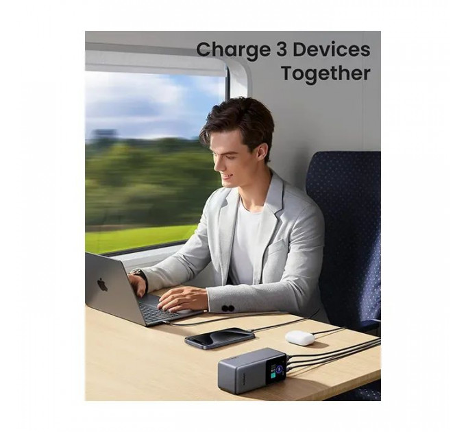 Батарея універсальна Ugreen 20000mAh 130W Nexode Smart Display with Built-in Cable (PB723 55365B)
