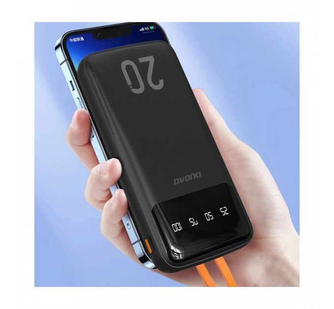 Батарея універсальна Dudao K6Pro+ 20000mAh 10W with USB-C\/Lightning\/MicroUSB\/USB-A cables (6977196682393)