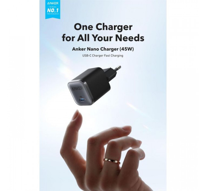 Зарядний пристрій Anker USB-C 45W Nano Charger black (A2692L11)