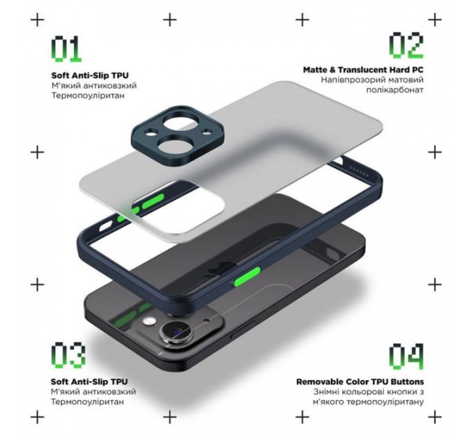 Чохол до мобільного телефона Armorstandart Frosted Matte Samsung M34 5G (M346) Navy Blue (ARM69712)