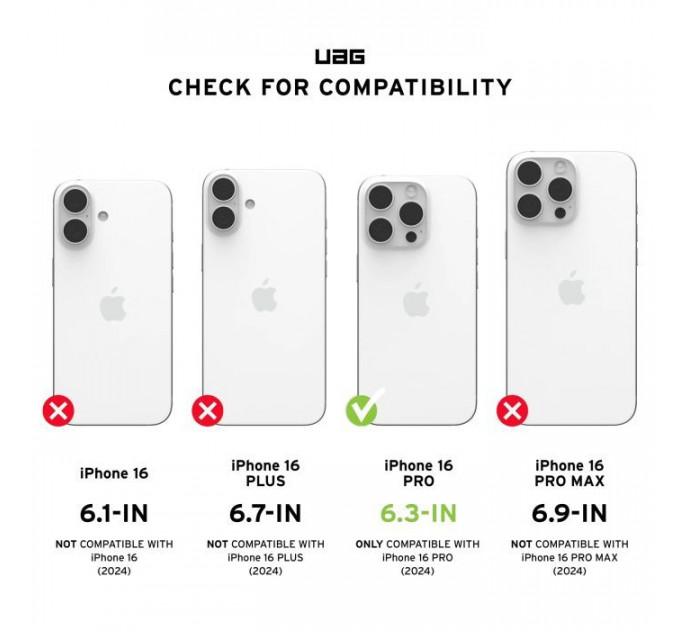 Чохол до мобільного телефона UAG iPhone 16 Pro Pathfinder Clear Magsafe Active Neon (114464118181)