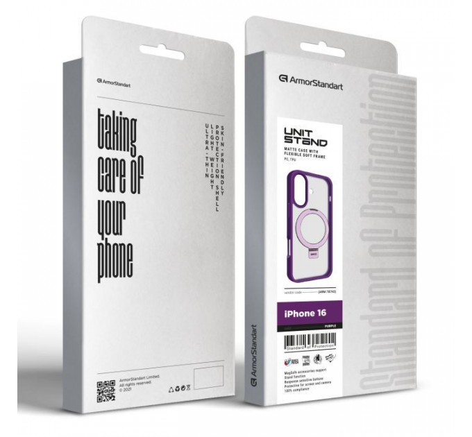 Чохол до мобільного телефона Armorstandart Unit Stand Apple iPhone 16 Purple (ARM78743)