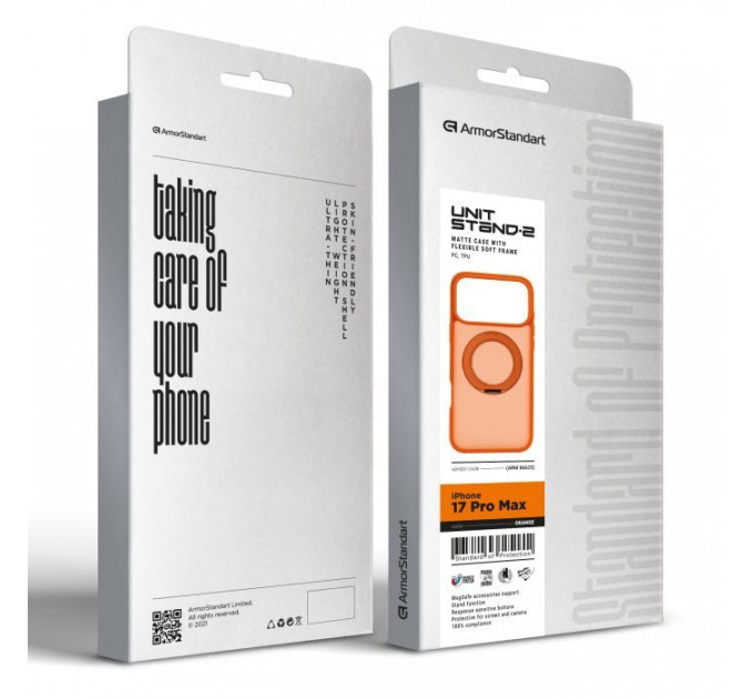 Чехол для мобильного телефона Armorstandart Unit Stand2 Apple iPhone 17 Pro Max Orange (ARM86625)