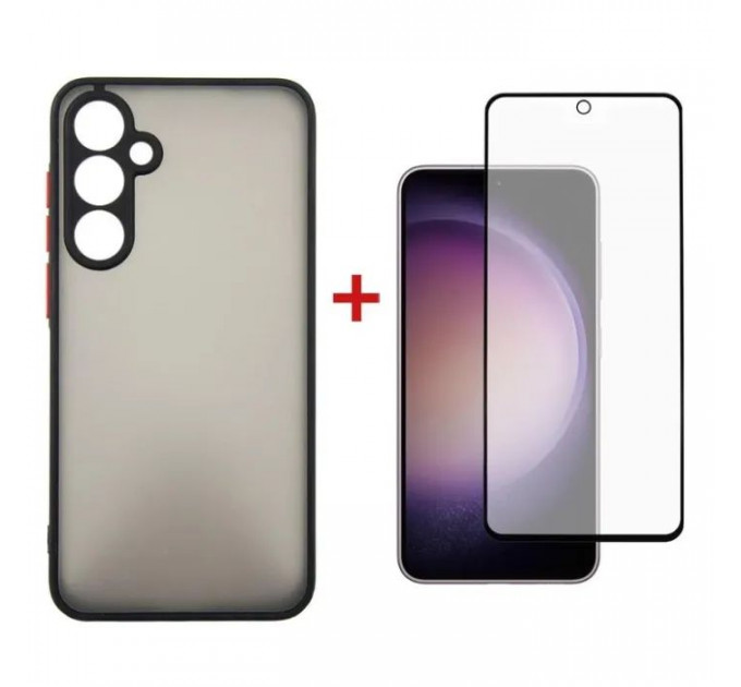 Чохол до мобільного телефона Dengos Kit for Samsung Galaxy S23 FE case + glass (Black) (DG-KM-11)