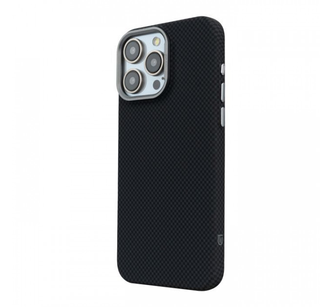 Чохол до мобільного телефона Armorstandart LikeCarbon2 MagCase Apple iPhone 15 Pro Kevlar Black (ARM88589)