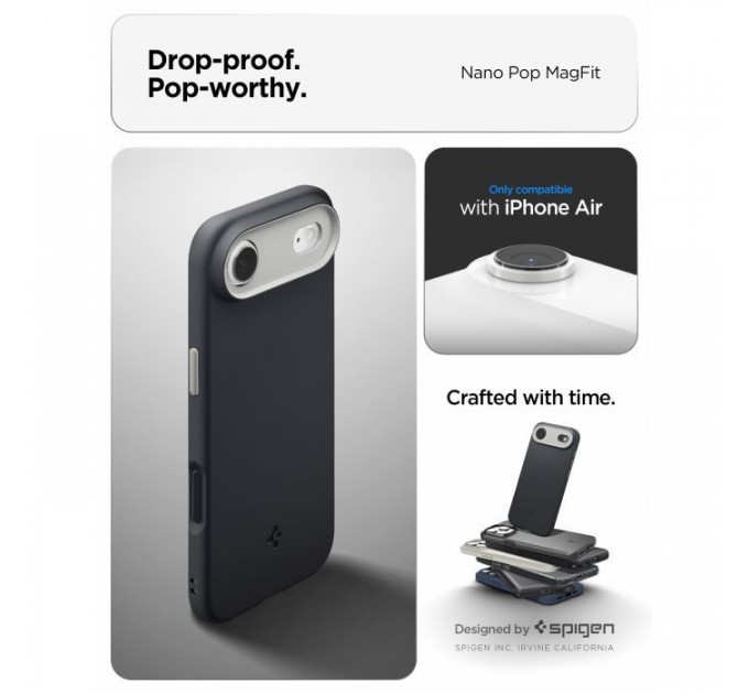 Чохол до мобільного телефона Spigen Nano Pop MagFit iPhone 17 Air Black Sesame (ACS10301)