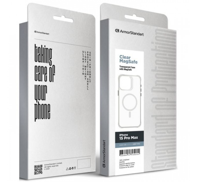 Чохол до мобільного телефона Armorstandart Clear Magsafe Apple iPhone 15 Pro Max Tansparent (ARM71052)