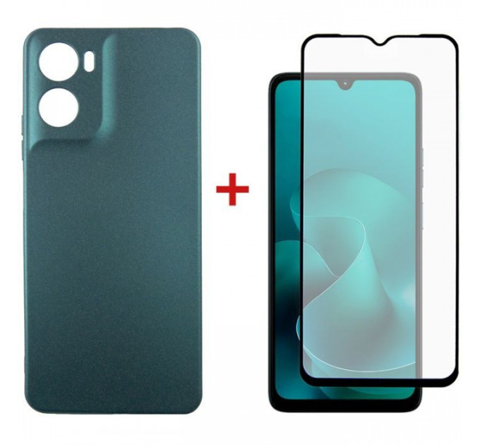 Чехол для мобильного телефона Dengos Motorola G06 Soft+glass Green (DG-KM-180)