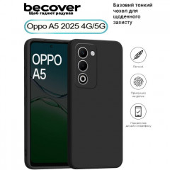 Чохол до мобільного телефона BeCover Silicone Oppo A5 2025 4G\/5G Black (713790)