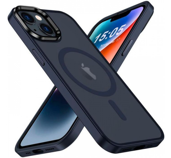 Чохол до мобільного телефона 2E Basic Apple iPhone 15 Plus Soft Touch MagSafe Cover Dark Blue (2E-IPH-15PRM-OCLS-DL)