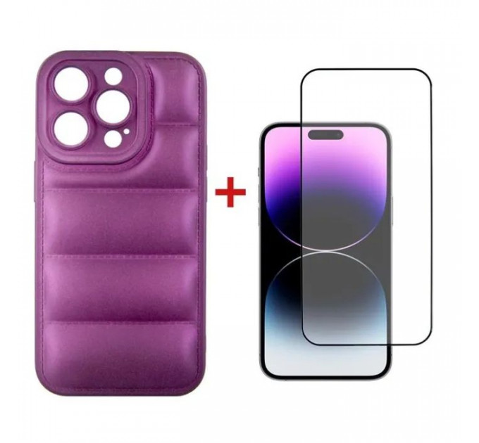 Чохол до мобільного телефона Dengos iPhone 14 Pro Case + Glass (Purple) (DG-KM-80)