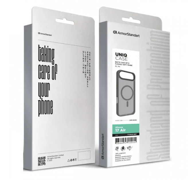 Чохол до мобільного телефона Armorstandart Uniq MagCase Apple iPhone 17 Air Titanium Grey (ARM86280)