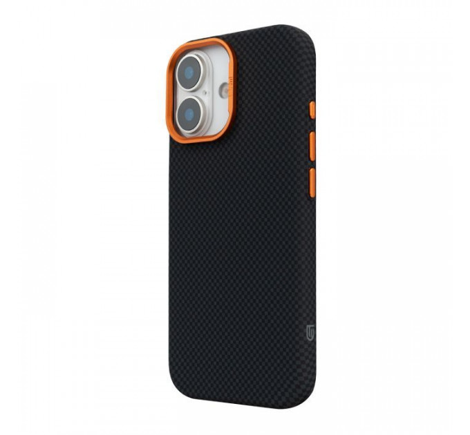 Чохол до мобільного телефона Armorstandart LikeCarbon2 SE MagCase Apple iPhone 17 Kevlar Black Orange (ARM89163)
