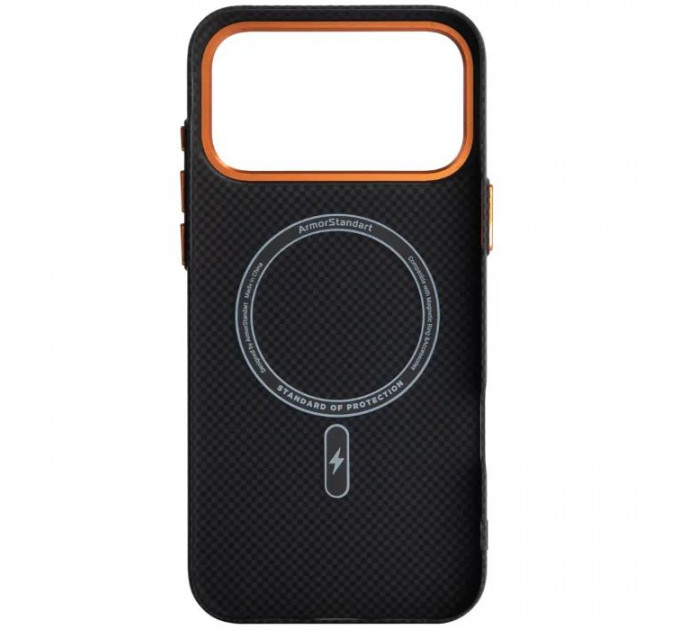 Чехол для мобильного телефона Armorstandart LikeCarbon2 SE MagCase Apple iPhone 17 Pro Max Kevlar Black Orange (ARM89165)