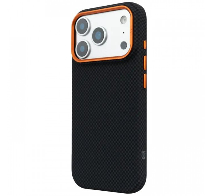 Чехол для мобильного телефона Armorstandart LikeCarbon2 SE MagCase Apple iPhone 17 Pro Max Kevlar Black Orange (ARM89165)