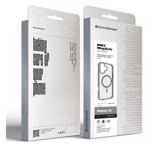 Чехол для мобильного телефона Armorstandart Unit MagSafe Apple iPhone 16 Titanium Grey (ARM78703)