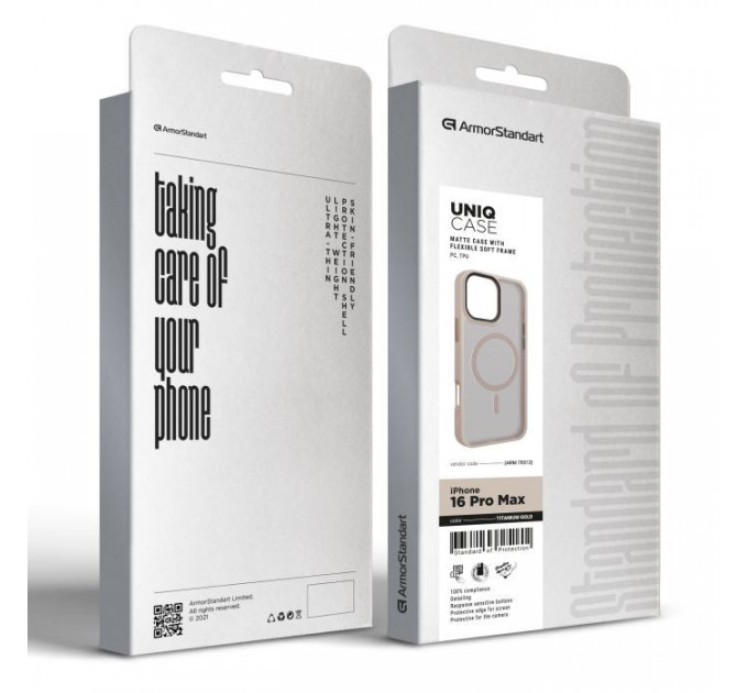 Чохол до мобільного телефона Armorstandart Uniq MagSafe Apple iPhone 16 Pro Max Titanium Gold (ARM79513)
