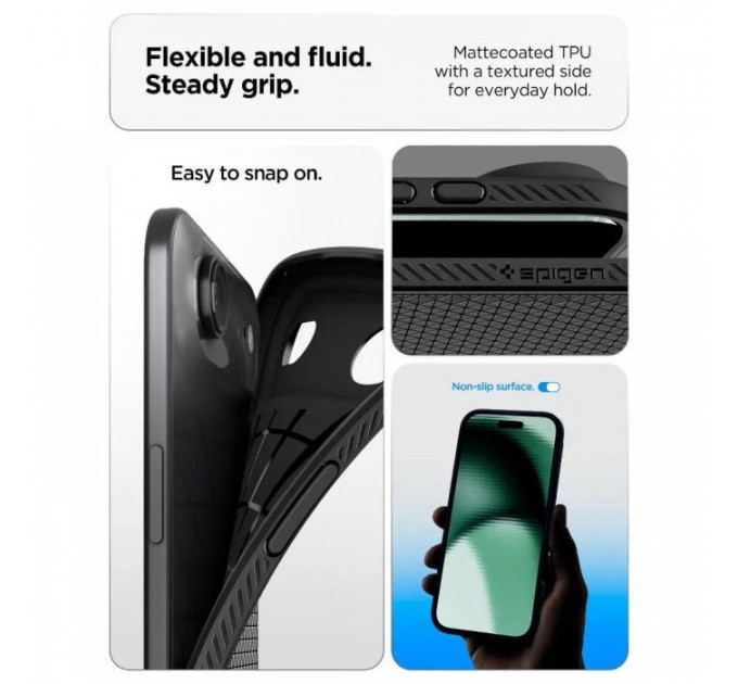 Чохол до мобільного телефона Spigen Liquid Air iPhone 17 Air Matte Black (ACS10302)