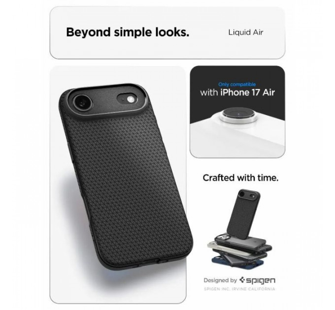 Чохол до мобільного телефона Spigen Liquid Air iPhone 17 Air Matte Black (ACS10302)
