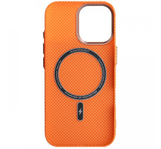 Чохол до мобільного телефона Armorstandart LikeCarbon2 SE MagCase Apple iPhone 17 Kevlar Orange Rose Gold (ARM89167)