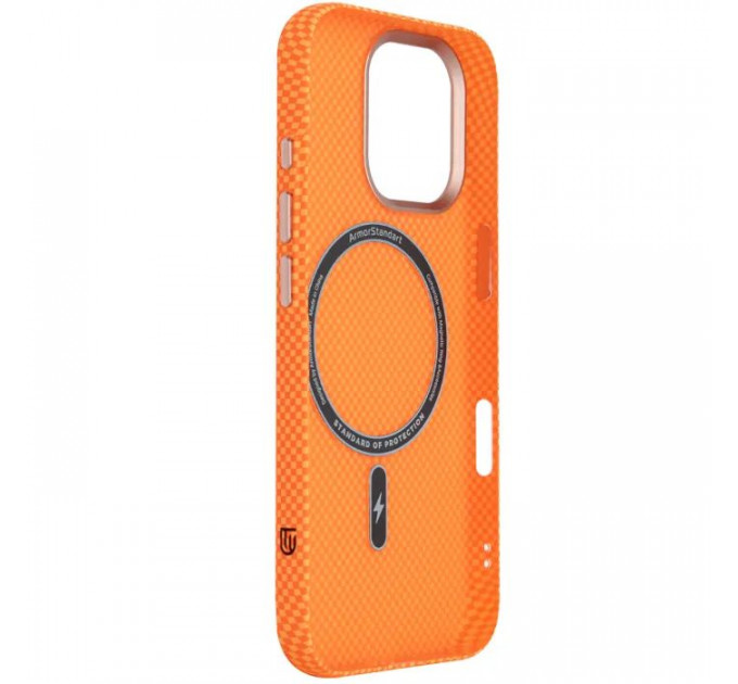 Чохол до мобільного телефона Armorstandart LikeCarbon2 SE MagCase Apple iPhone 17 Kevlar Orange Rose Gold (ARM89167)