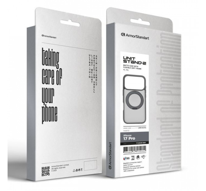 Чохол до мобільного телефона Armorstandart Unit Stand2 Apple iPhone 17 Pro Titanium Grey (ARM86335)