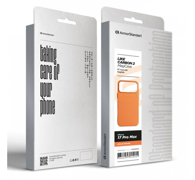 Чехол для мобильного телефона Armorstandart LikeCarbon2 MagCase Apple iPhone 17 Pro Max Kevlar Orange (ARM88555)