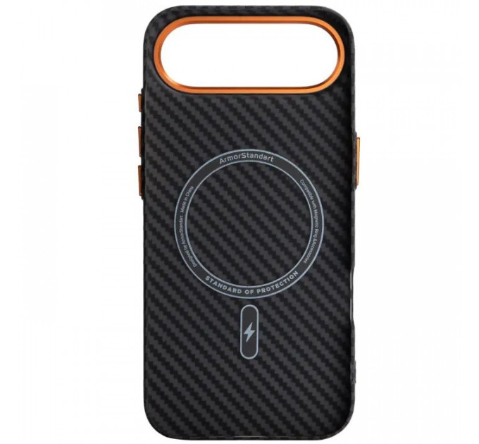 Чохол до мобільного телефона Armorstandart LikeCarbon2 SE MagCase Apple iPhone 17 Air Black Orange (ARM89155)