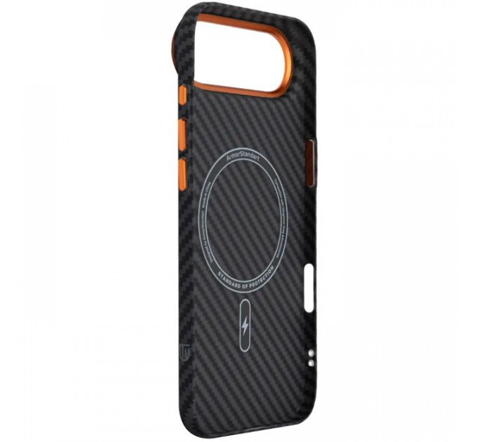 Чохол до мобільного телефона Armorstandart LikeCarbon2 SE MagCase Apple iPhone 17 Air Black Orange (ARM89155)