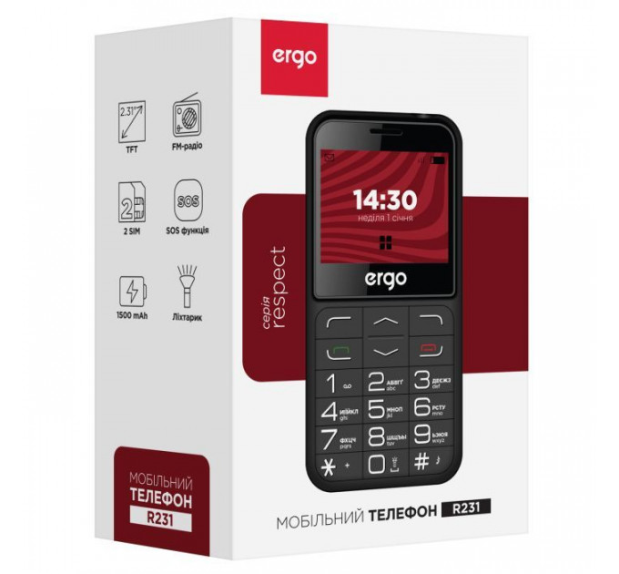 Мобильный телефон Ergo R231 Black
